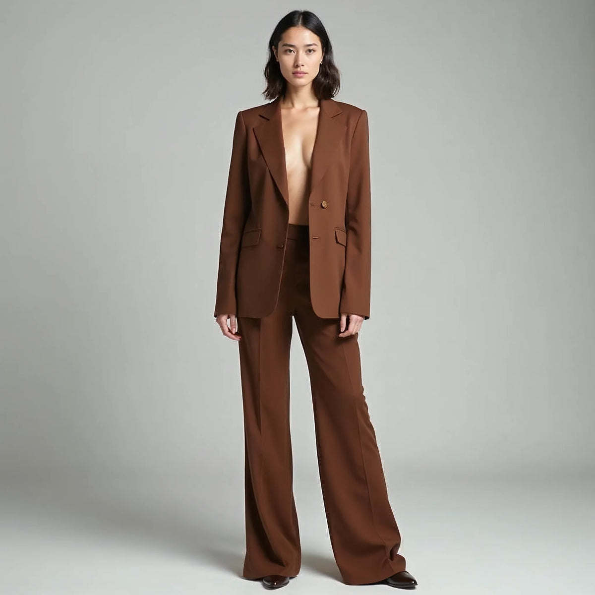 Amarelle - Blazer and Wide-Leg Flare Trouser Set