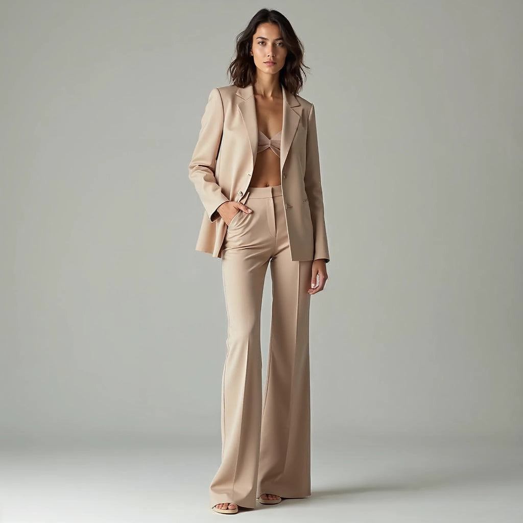 Amarelle - Blazer and Wide-Leg Flare Trouser Set