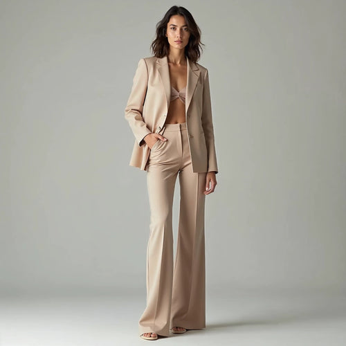 Amarelle - Blazer and Wide-Leg Flare Trouser Set