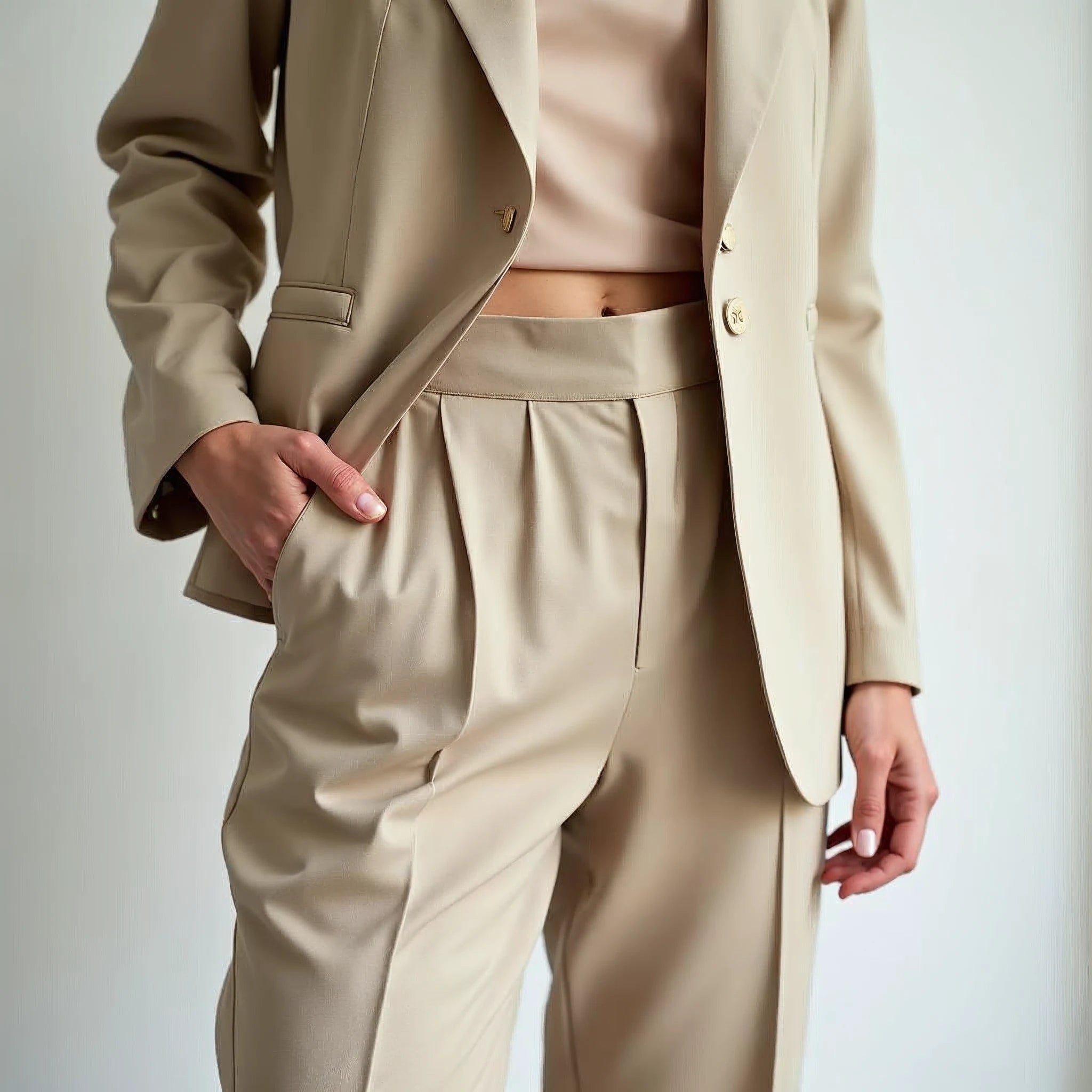 Amarelle - Blazer and Wide-Leg Flare Trouser Set