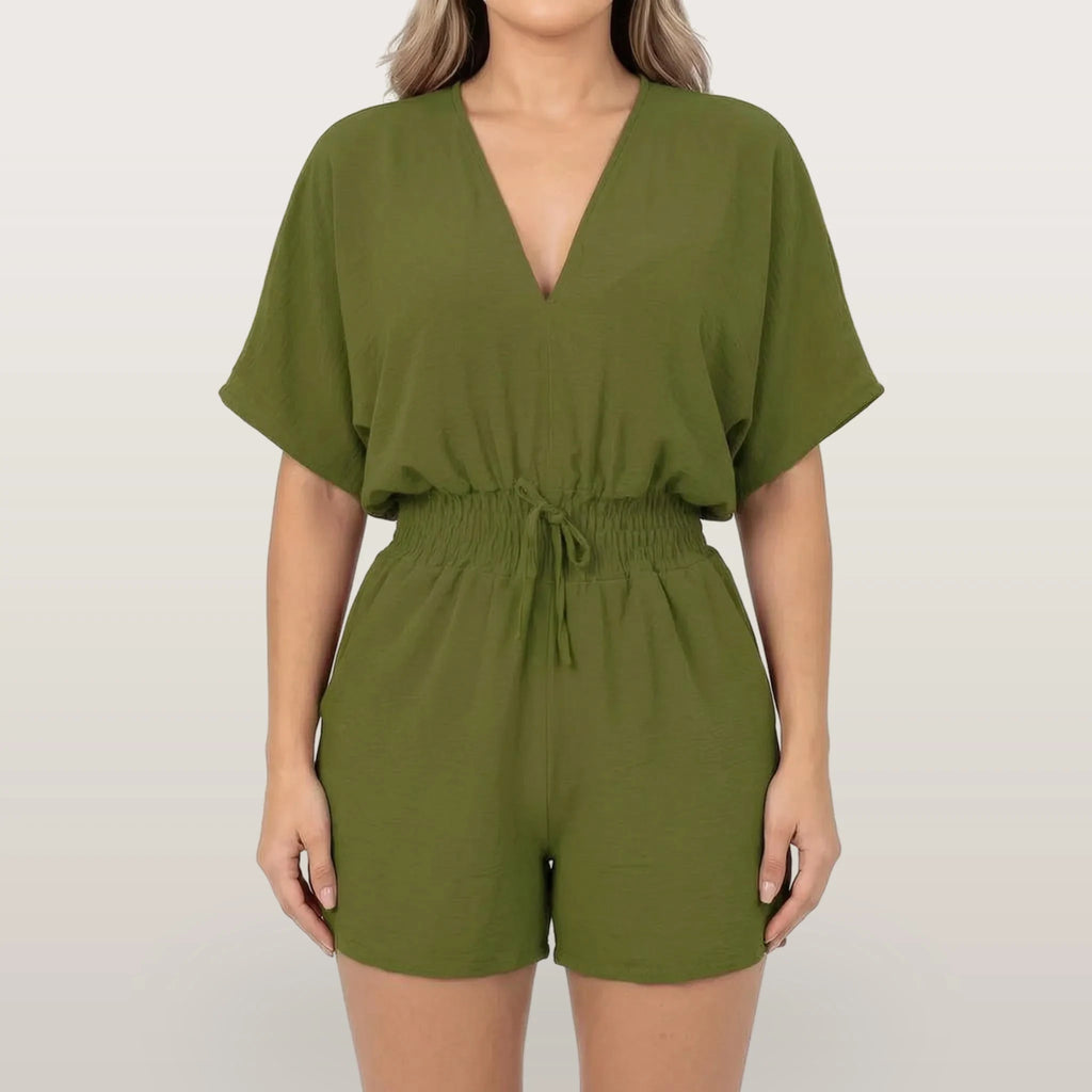 Arlisa - Casual Short-Sleeved V-Neck Summer Romper