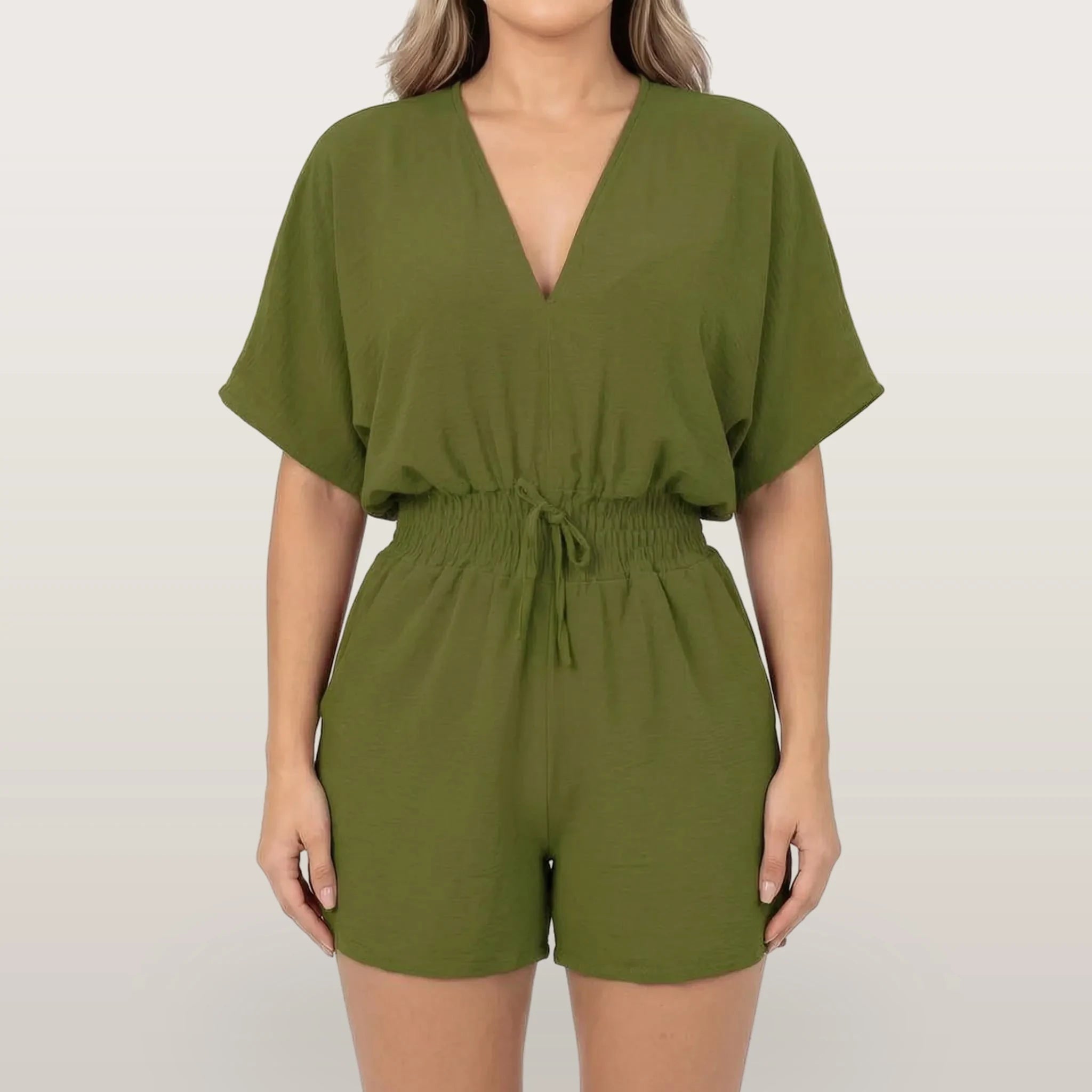Arlisa - Casual Short-Sleeved V-Neck Summer Romper