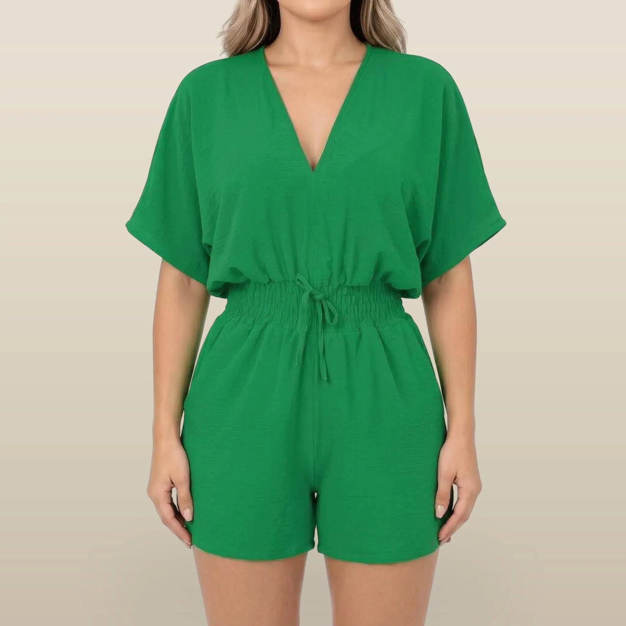 Arlisa - Casual Short-Sleeved V-Neck Summer Romper