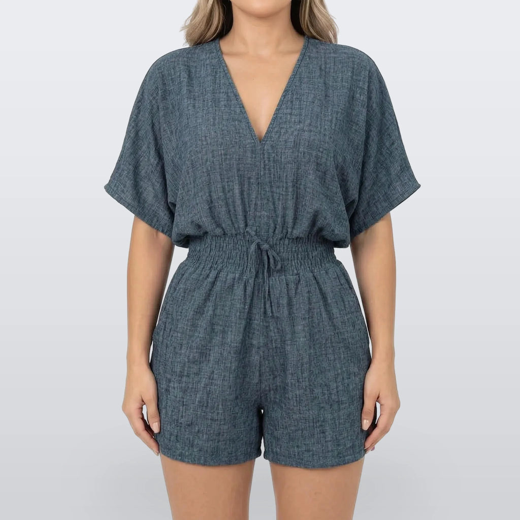 Arlisa - Casual Short-Sleeved V-Neck Summer Romper