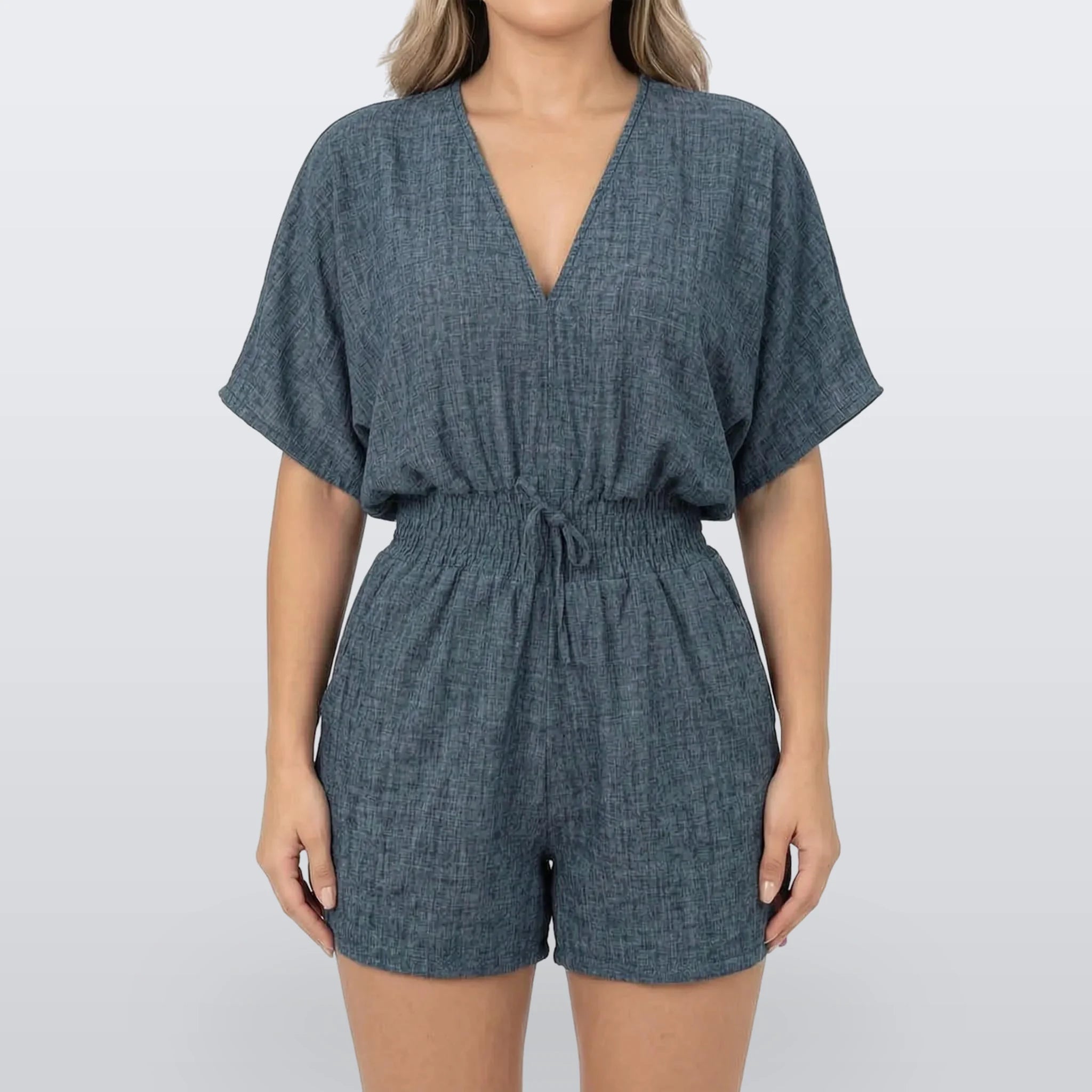 Arlisa - Casual Short-Sleeved V-Neck Summer Romper