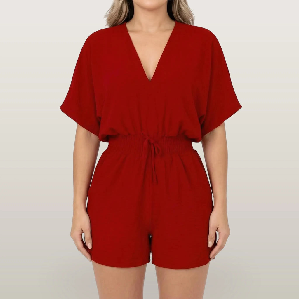 Arlisa - Casual Short-Sleeved V-Neck Summer Romper