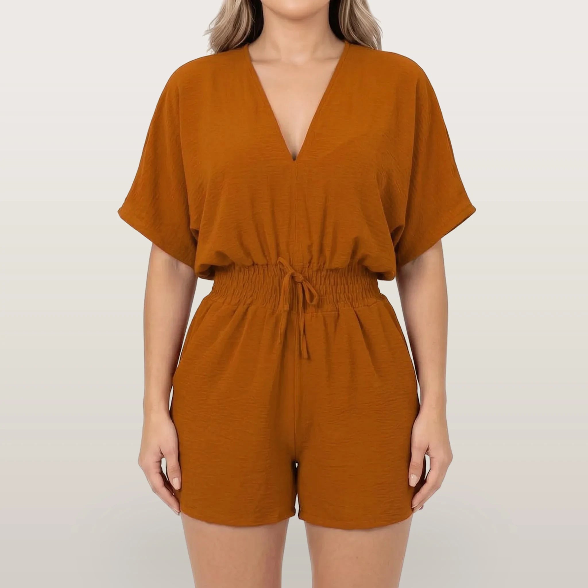 Arlisa - Casual Short-Sleeved V-Neck Summer Romper