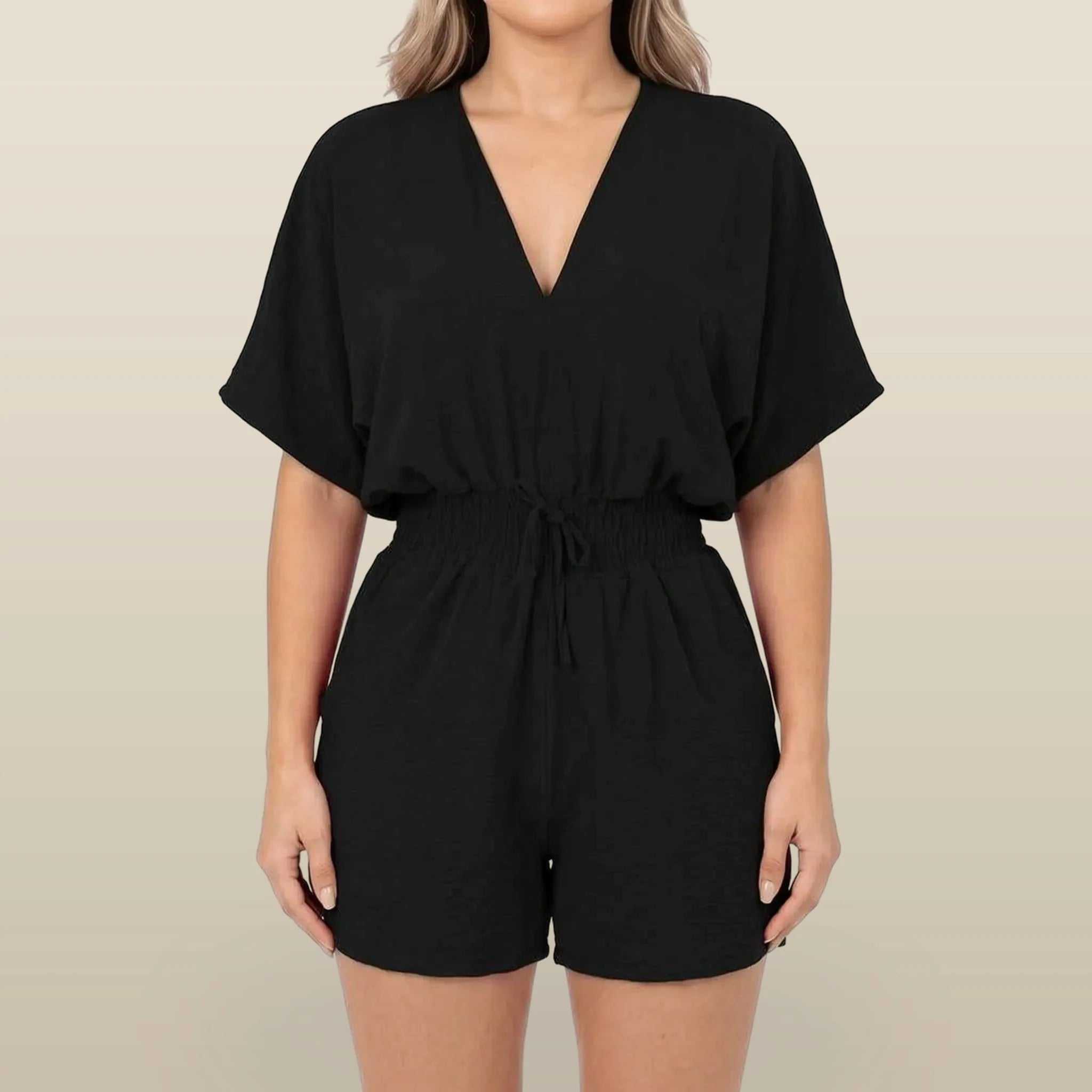 Arlisa - Casual Short-Sleeved V-Neck Summer Romper
