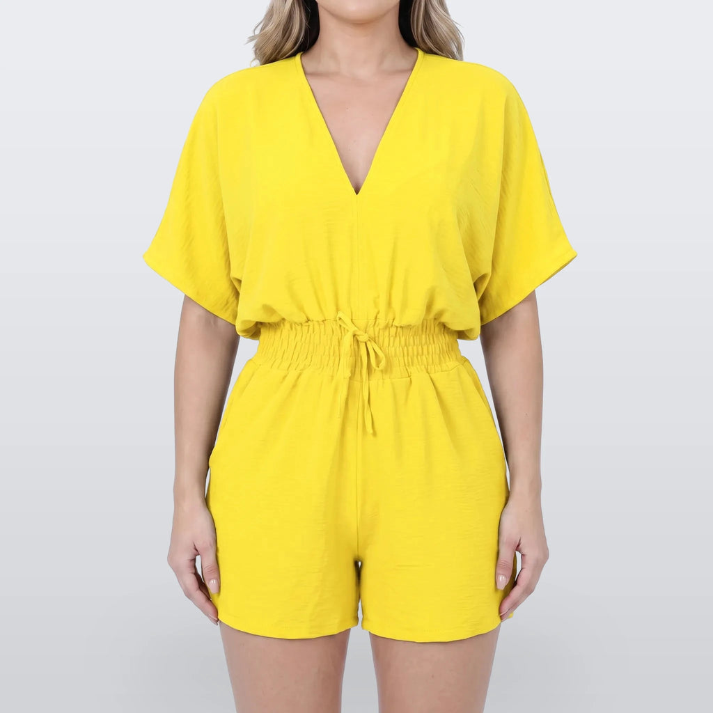 Arlisa - Casual Short-Sleeved V-Neck Summer Romper