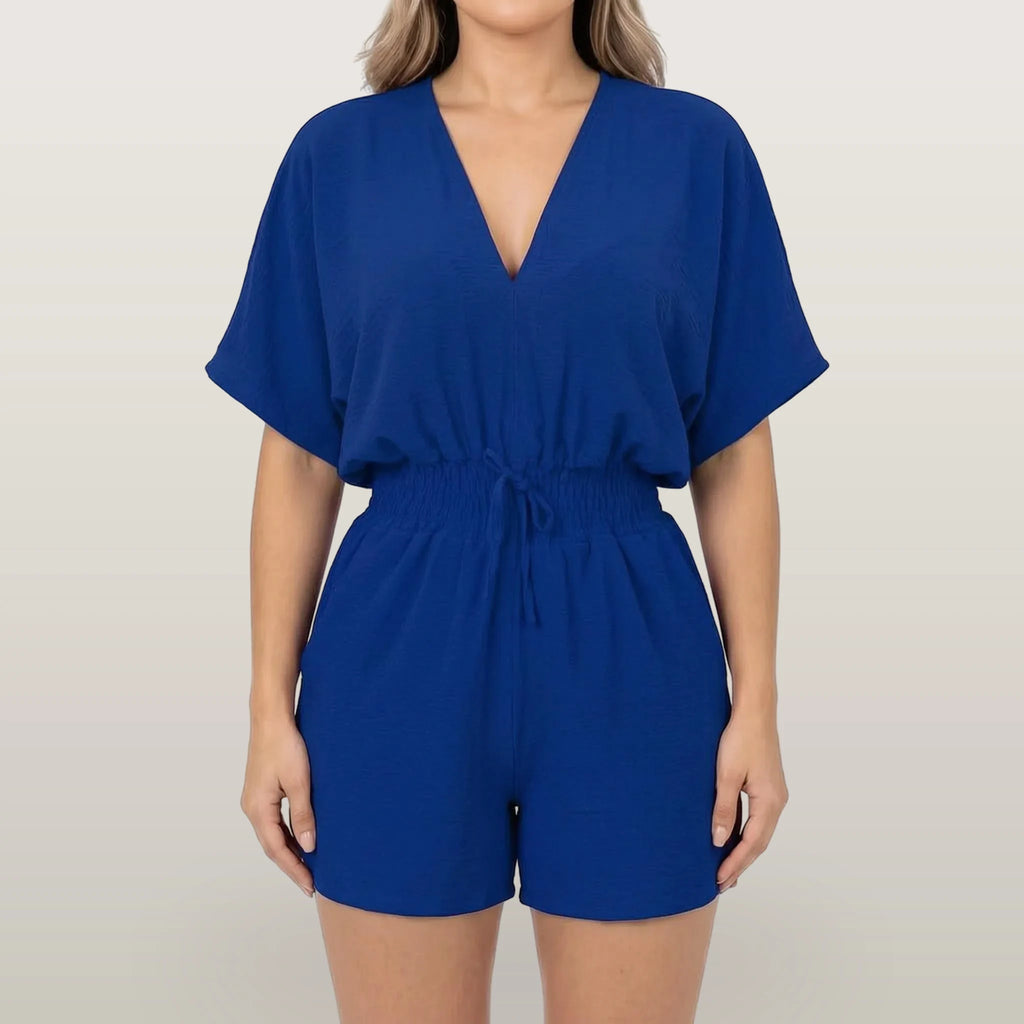 Arlisa - Casual Short-Sleeved V-Neck Summer Romper