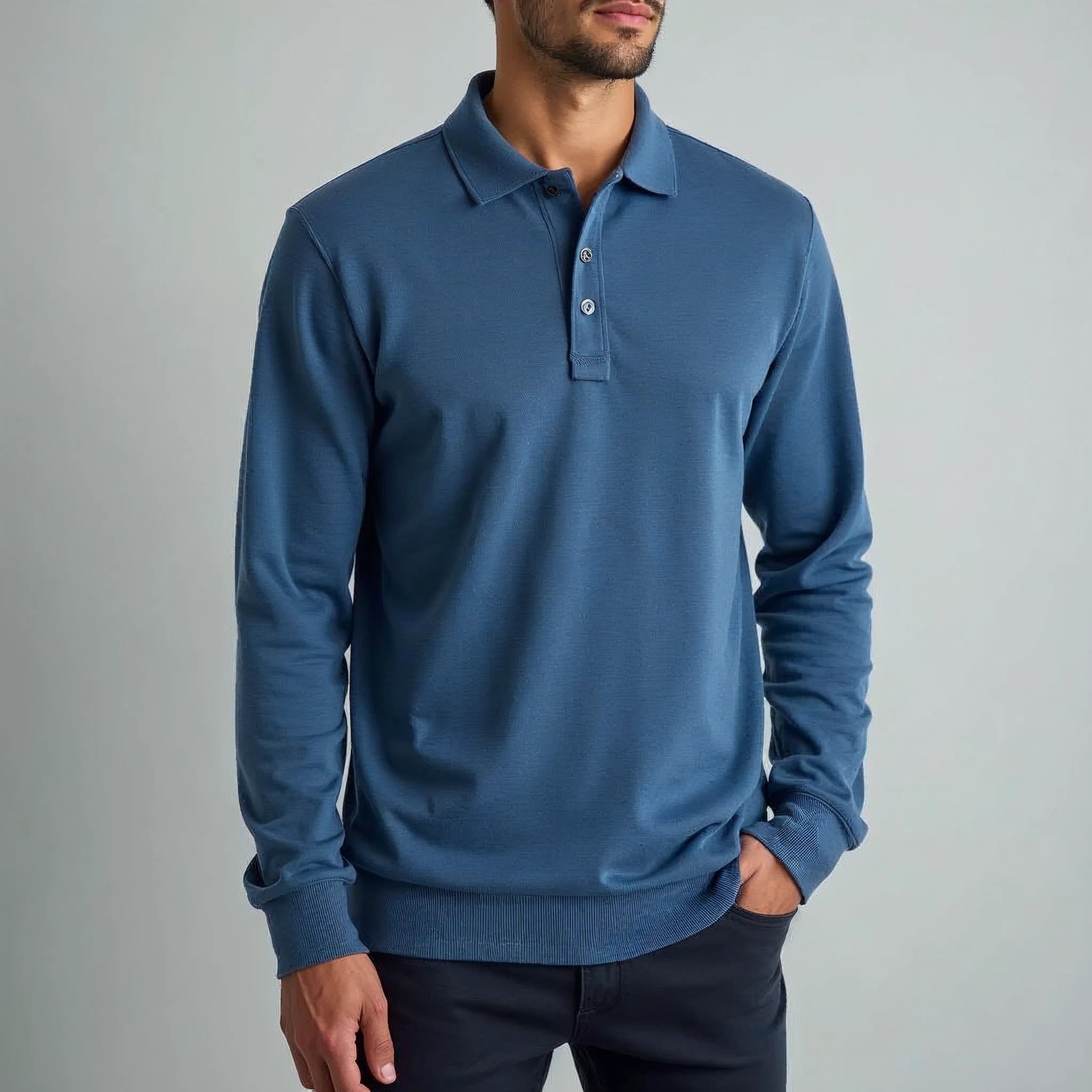 Ashden - Long-Sleeved Relaxed Pique Polo Shirt