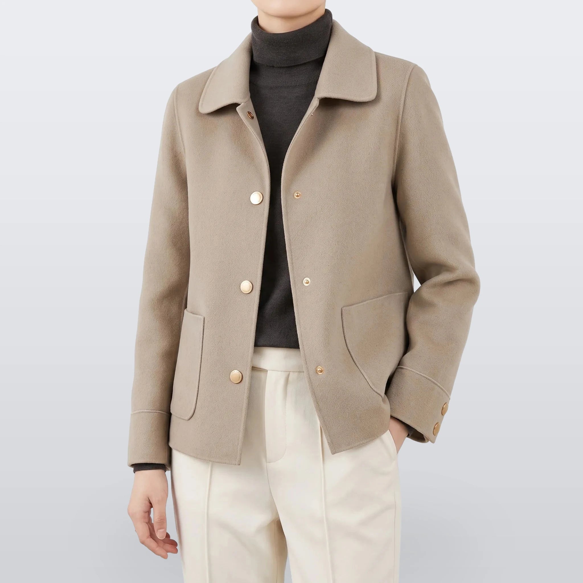 Avelis - Short Button-Front Coat
