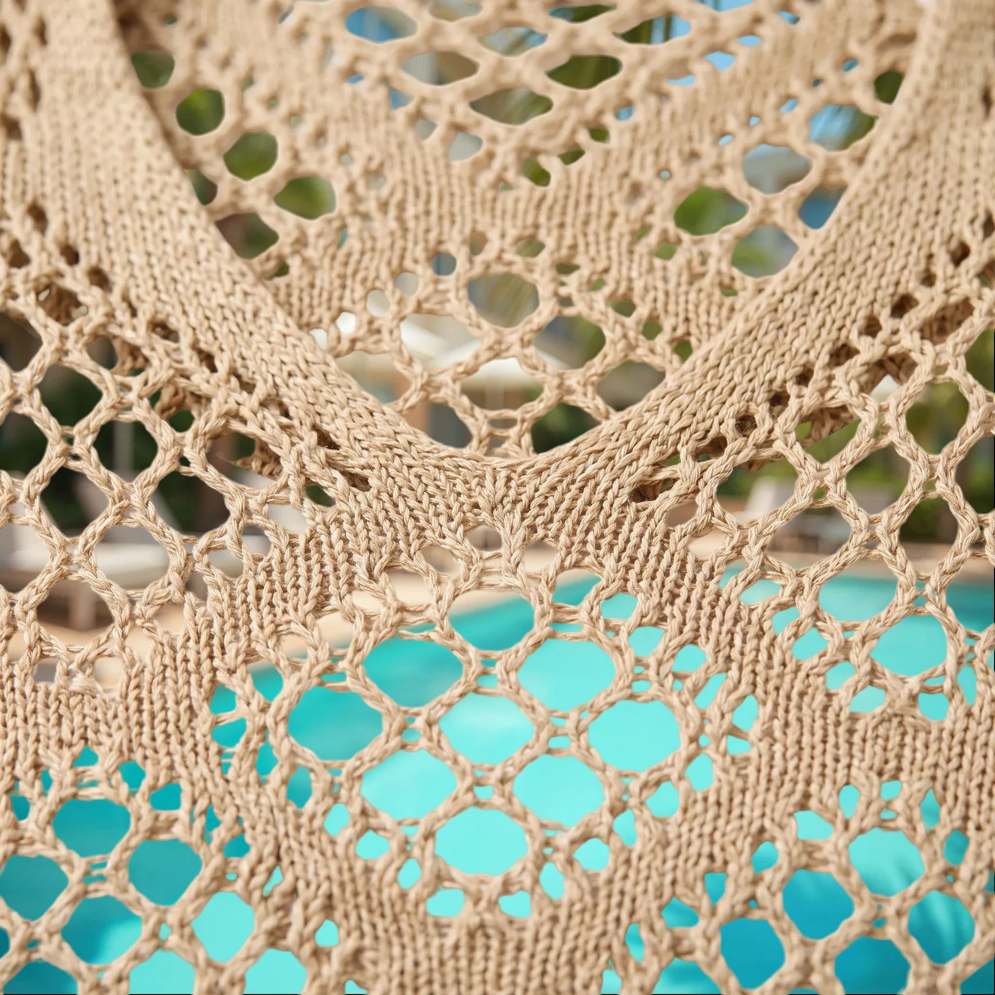 Breezlyn - Open-Knit Geometric Summer Top