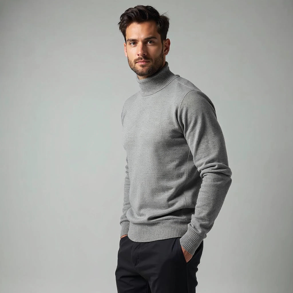 Calder - Ribbed Roll-Neck Merino-Look Jumper