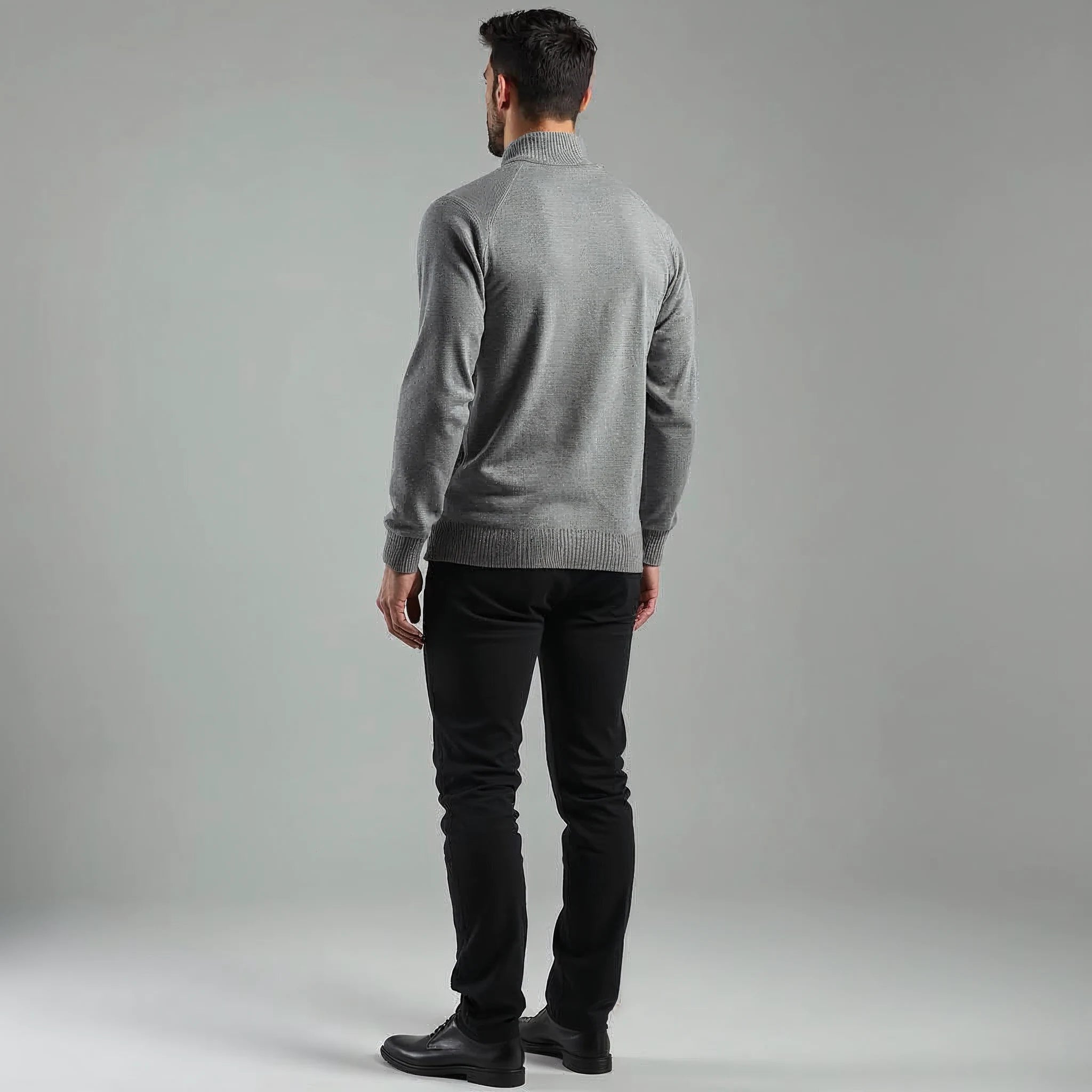 Calder - Ribbed Roll-Neck Merino-Look Jumper