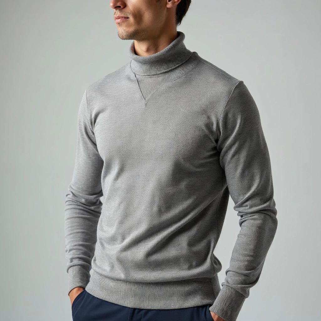 Calder - Ribbed Roll-Neck Merino-Look Jumper