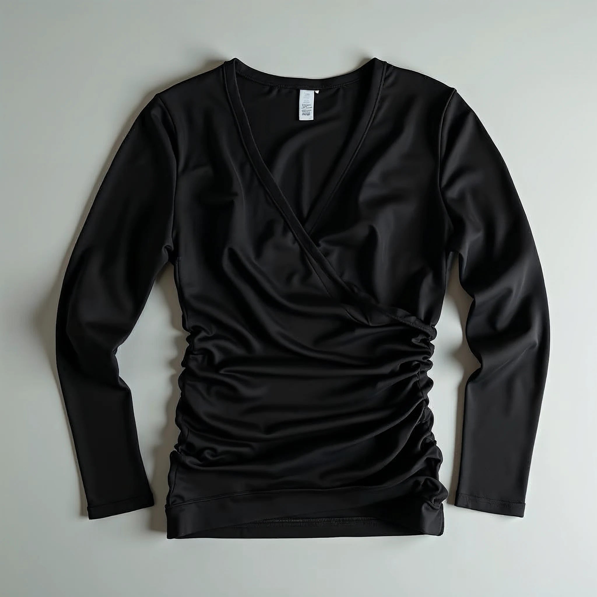Elowyn - Ruched-Waist Deep V-Neck Top