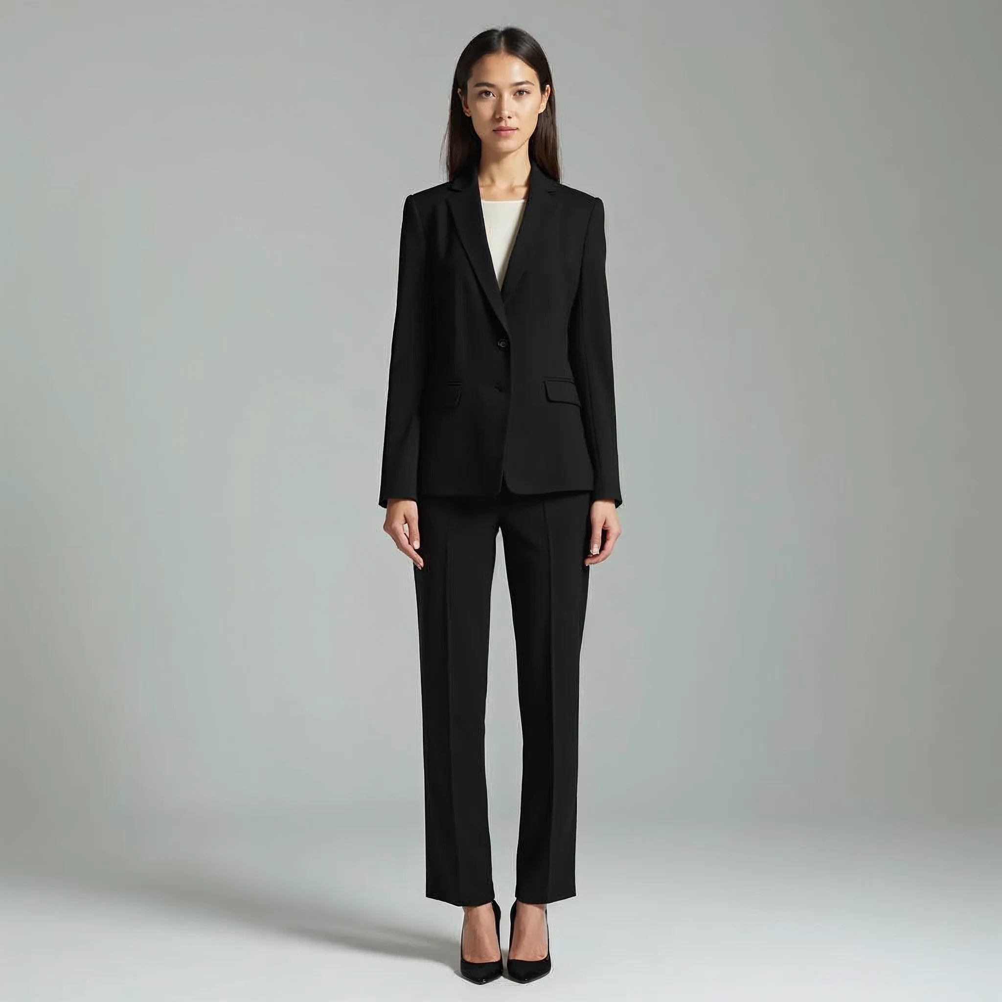 Estelune - Single-Button Blazer and Tailored Trouser Suit