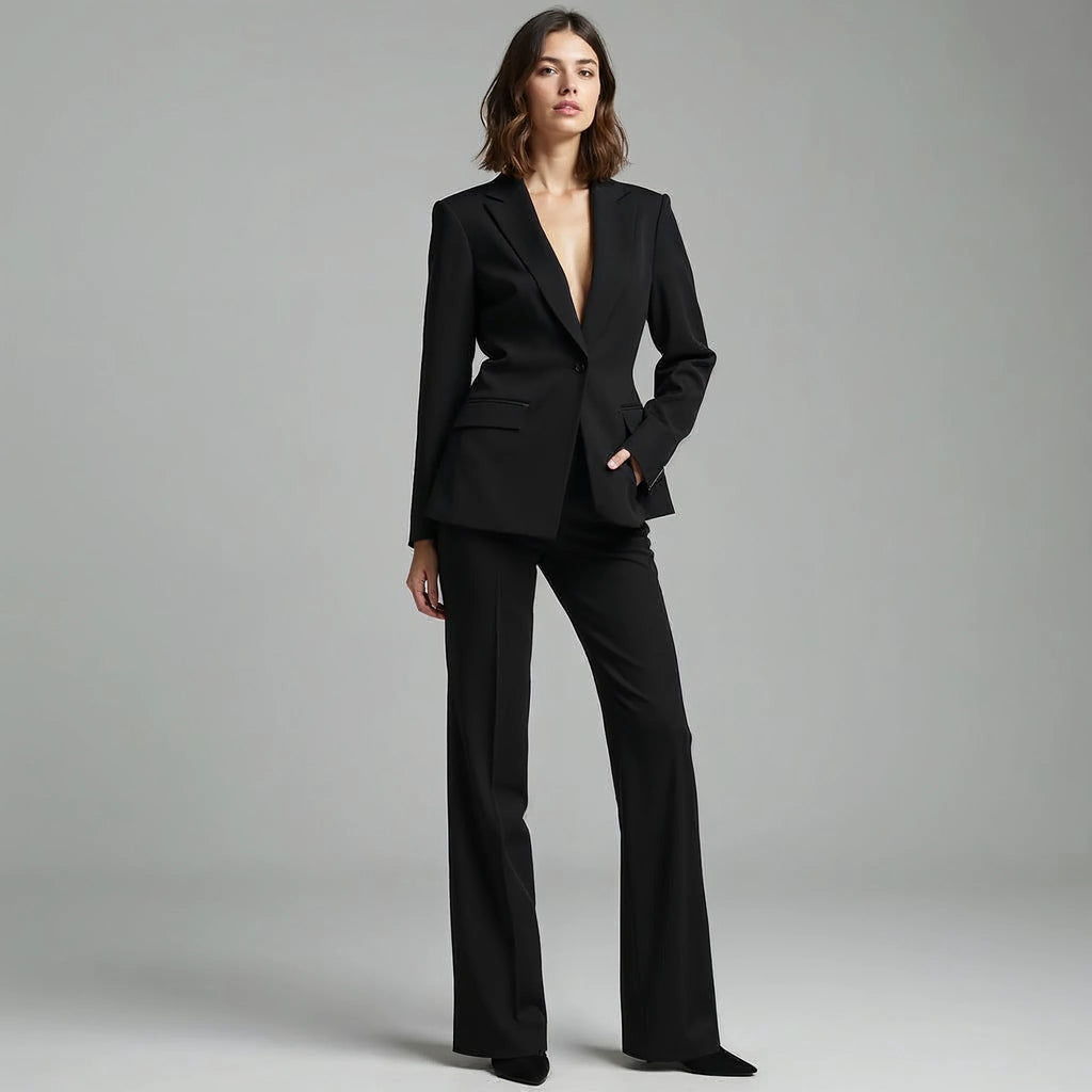 Estelune - Single-Button Blazer and Tailored Trouser Suit