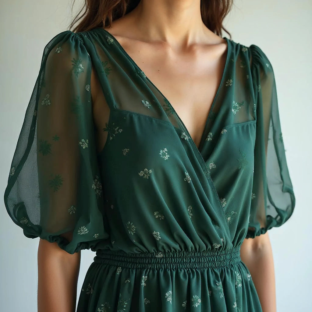 Lumira - Off-Shoulder Ruched Chiffon Midi Dress
