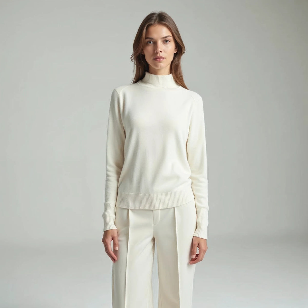 Marisole - Mock-Neck Fine-Knit Wool Jumper