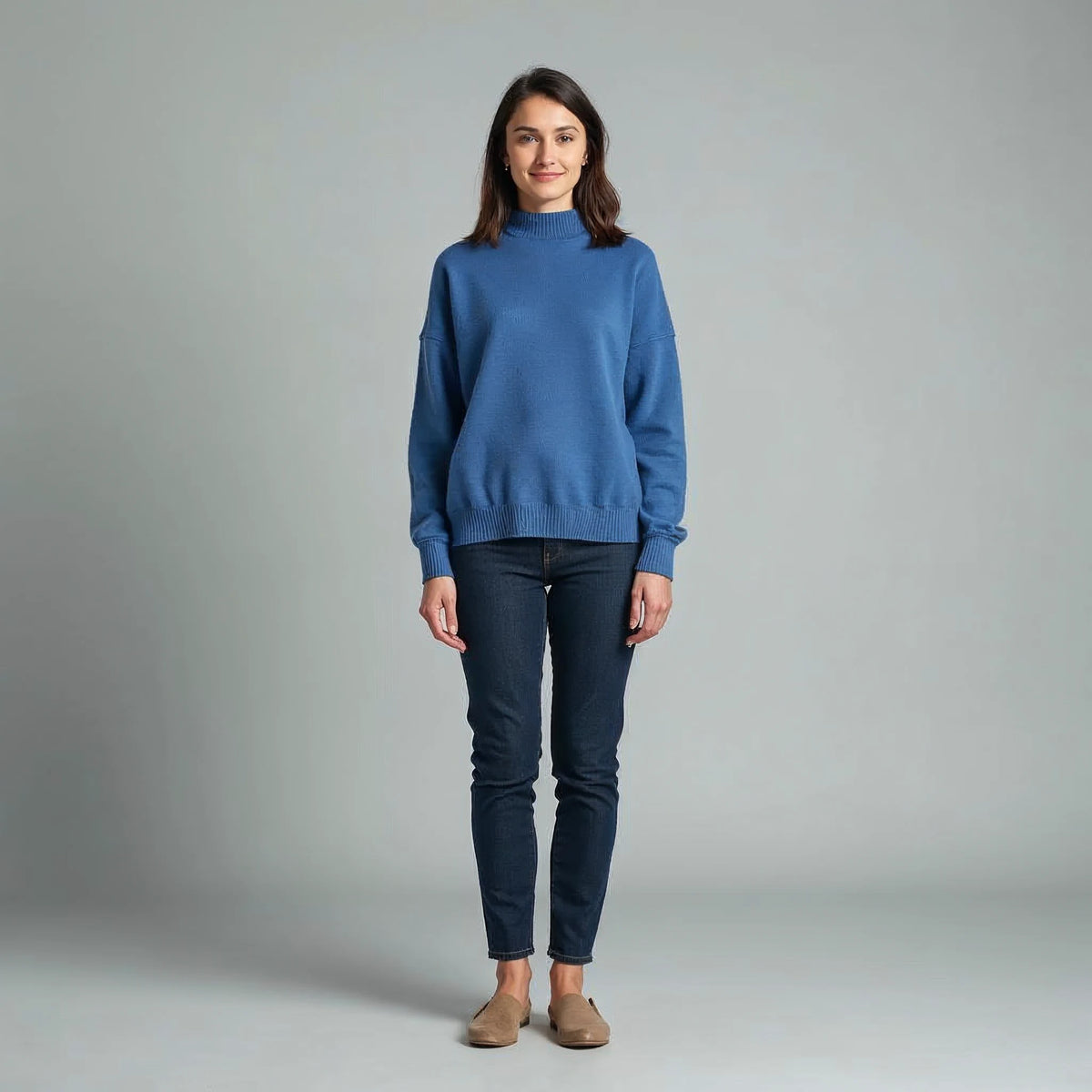 Marisole - Mock-Neck Fine-Knit Wool Jumper