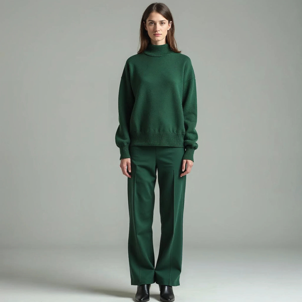 Marisole - Mock-Neck Fine-Knit Wool Jumper