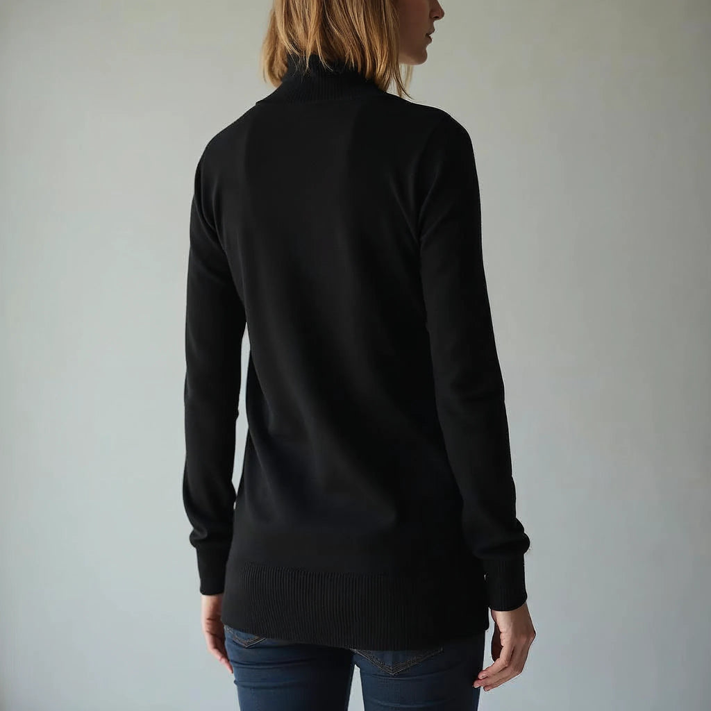 Marisole - Mock-Neck Fine-Knit Wool Jumper