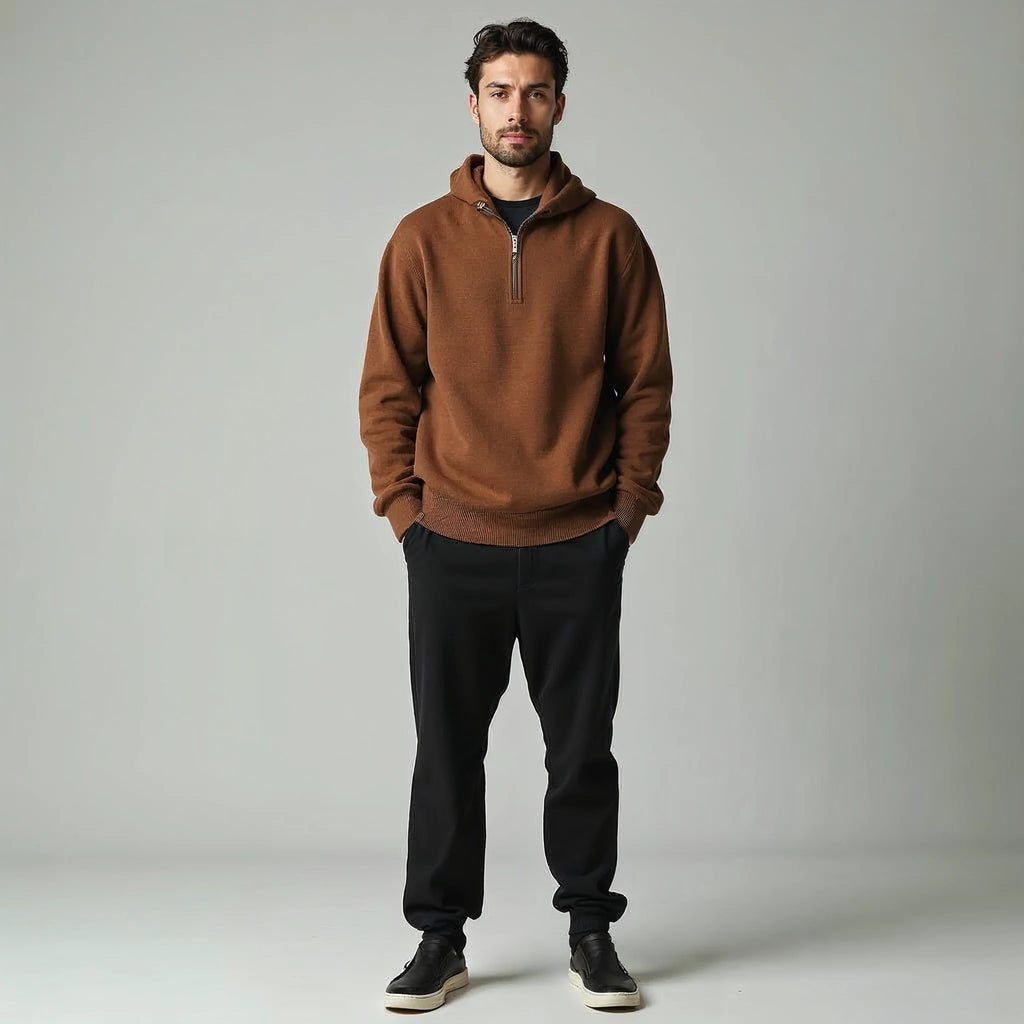 Marlowe - Half-Zip Mock-Neck Knitted Pullover