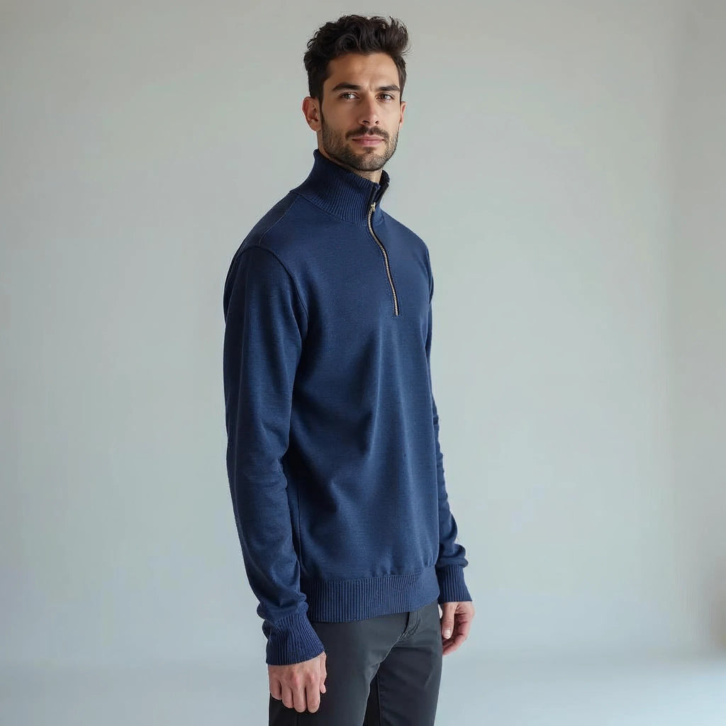 Marlowe - Half-Zip Mock-Neck Knitted Pullover
