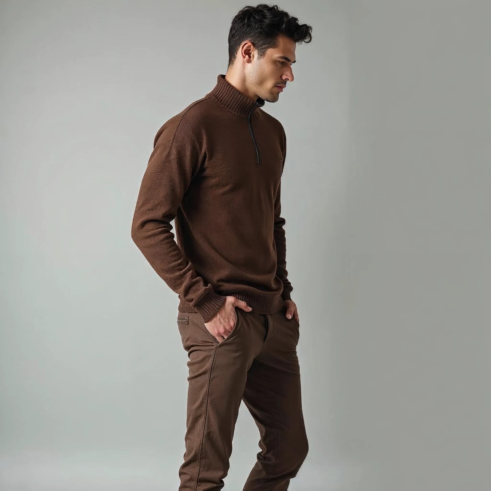 Marlowe - Half-Zip Mock-Neck Knitted Pullover