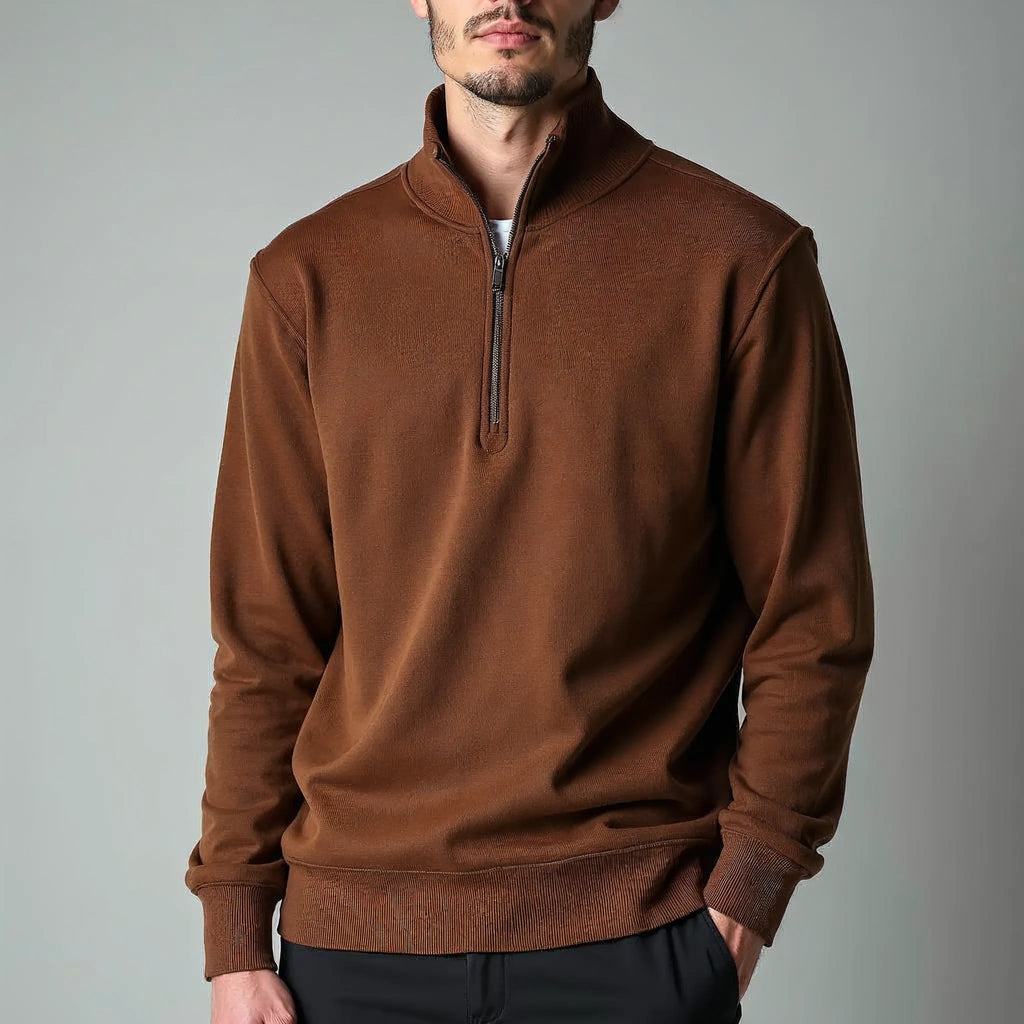 Marlowe - Half-Zip Mock-Neck Knitted Pullover