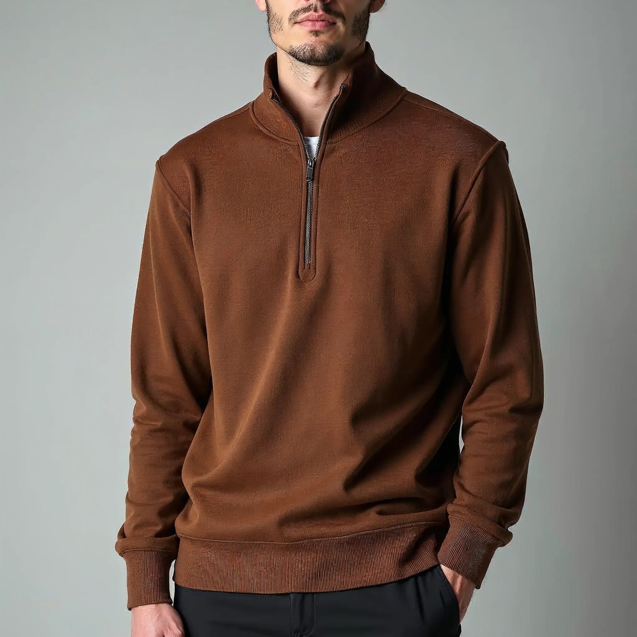 Marlowe - Half-Zip Mock-Neck Knitted Pullover