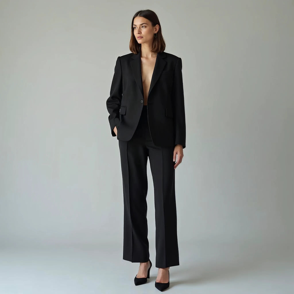 Odessine - Tailored Blazer and Straight-Leg Trouser Set