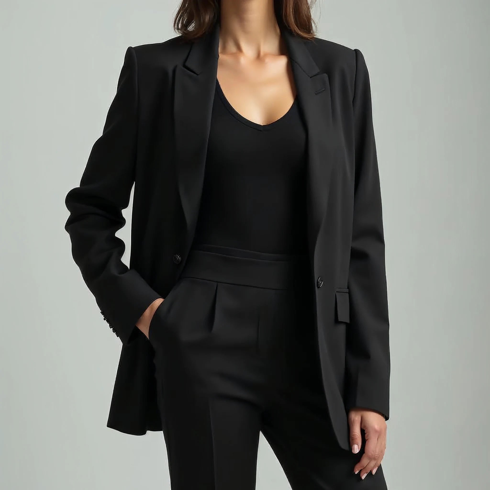 Odessine - Tailored Blazer and Straight-Leg Trouser Set