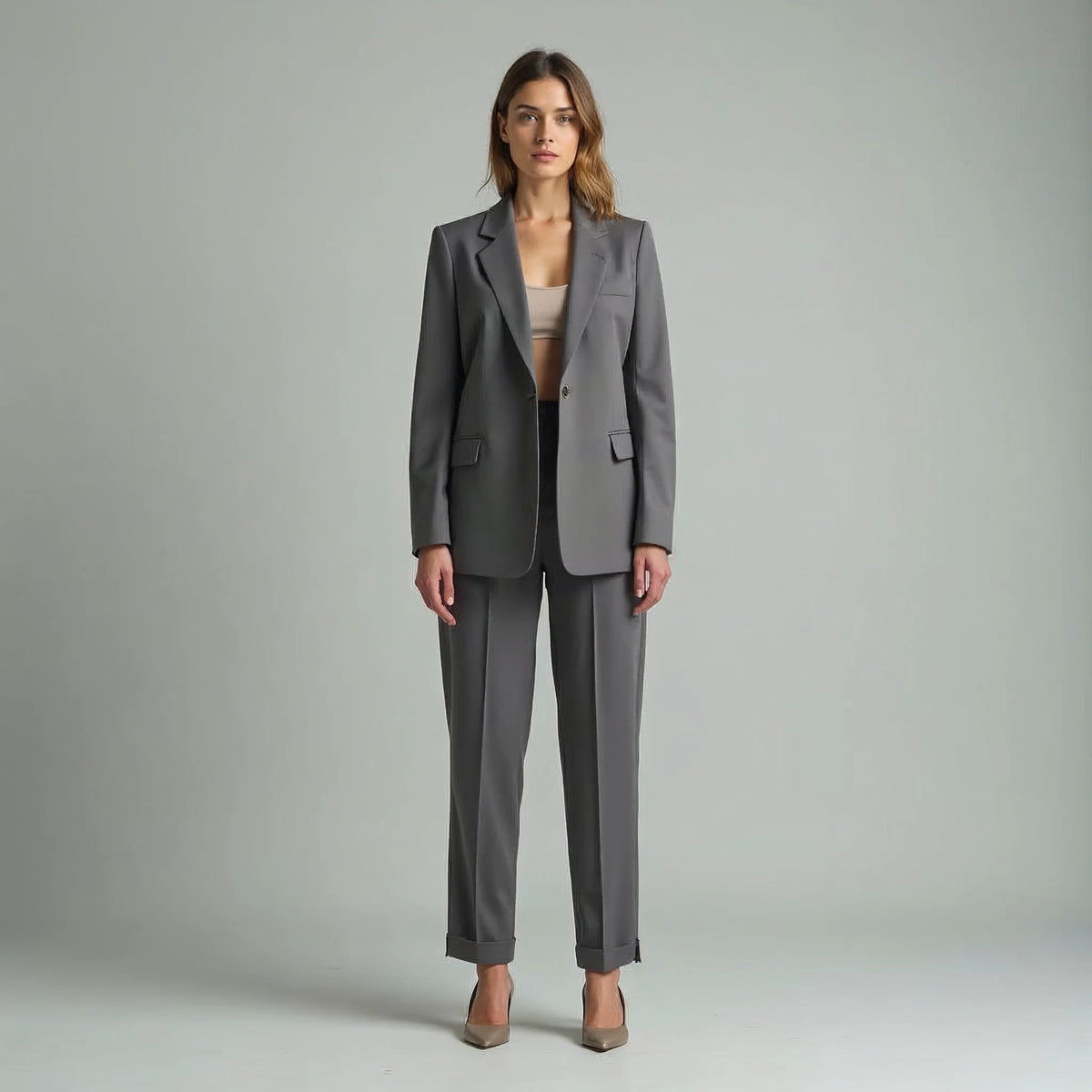 Odessine - Tailored Blazer and Straight-Leg Trouser Set