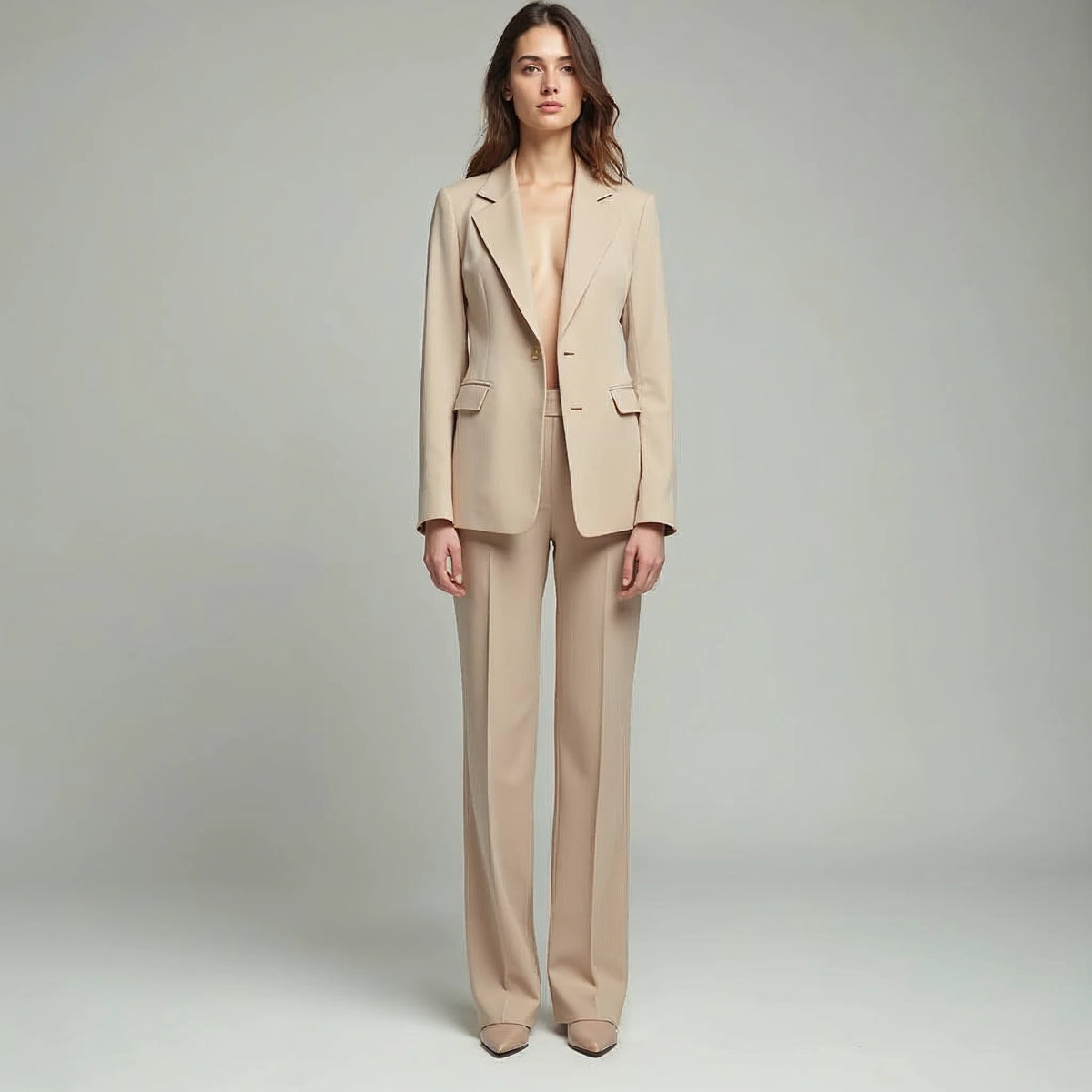 Odessine - Tailored Blazer and Straight-Leg Trouser Set