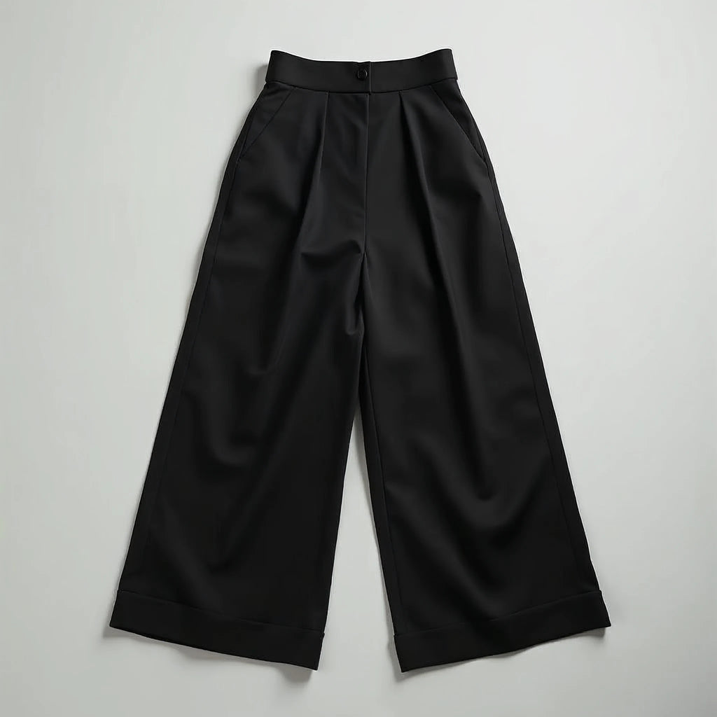 Perreine - High-Waisted Pleated Wide-Leg Trousers