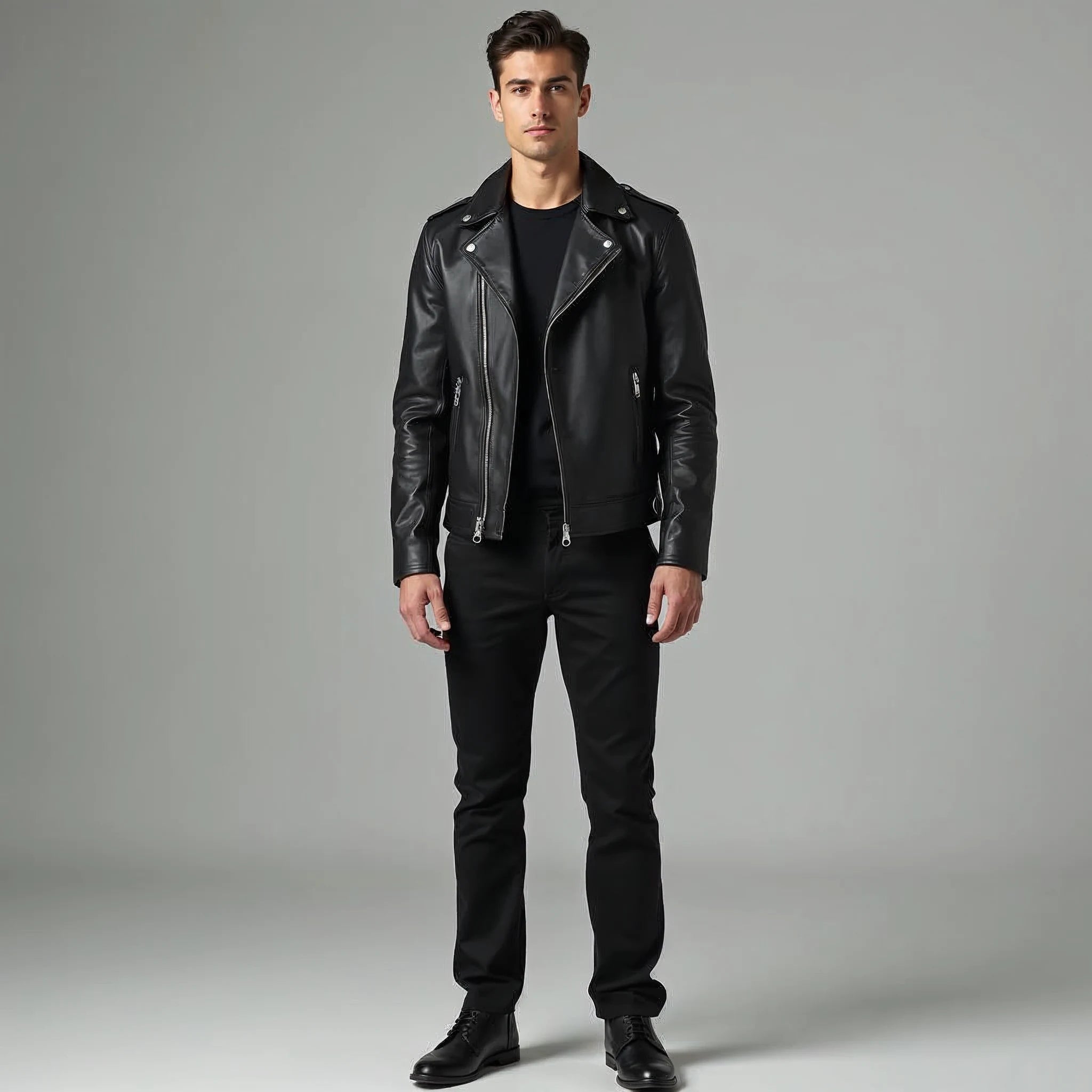 Renwick - Slim-Fit Stand-Collar Biker Jacket