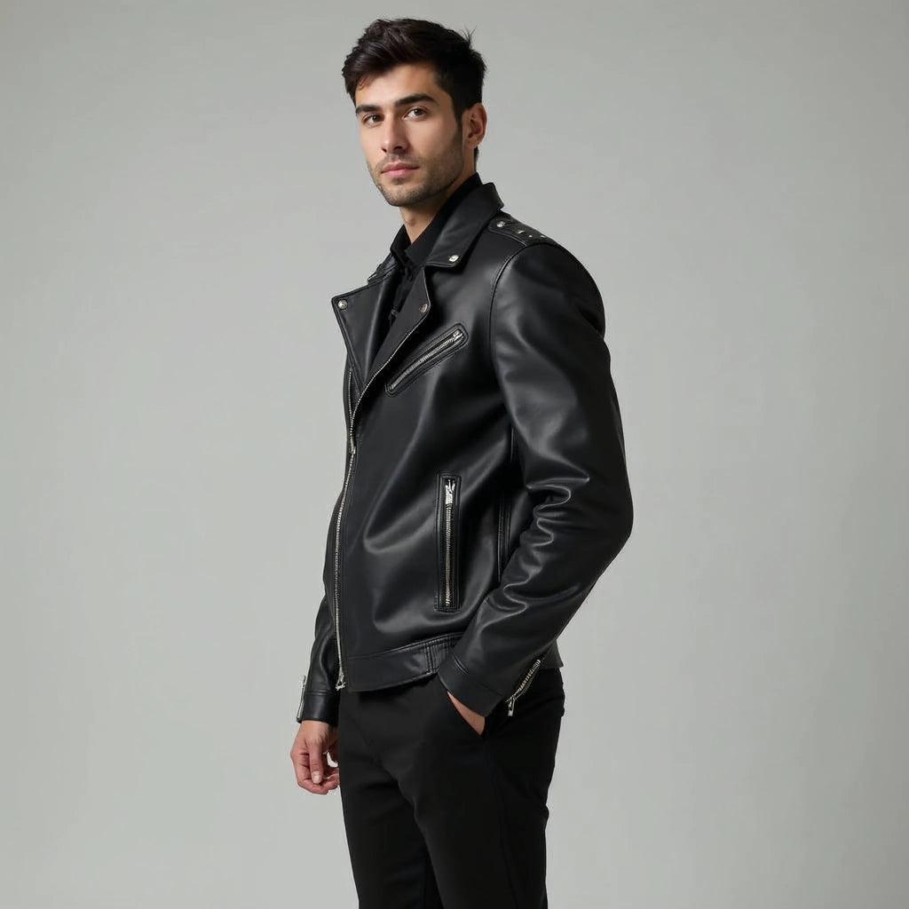 Renwick - Slim-Fit Stand-Collar Biker Jacket