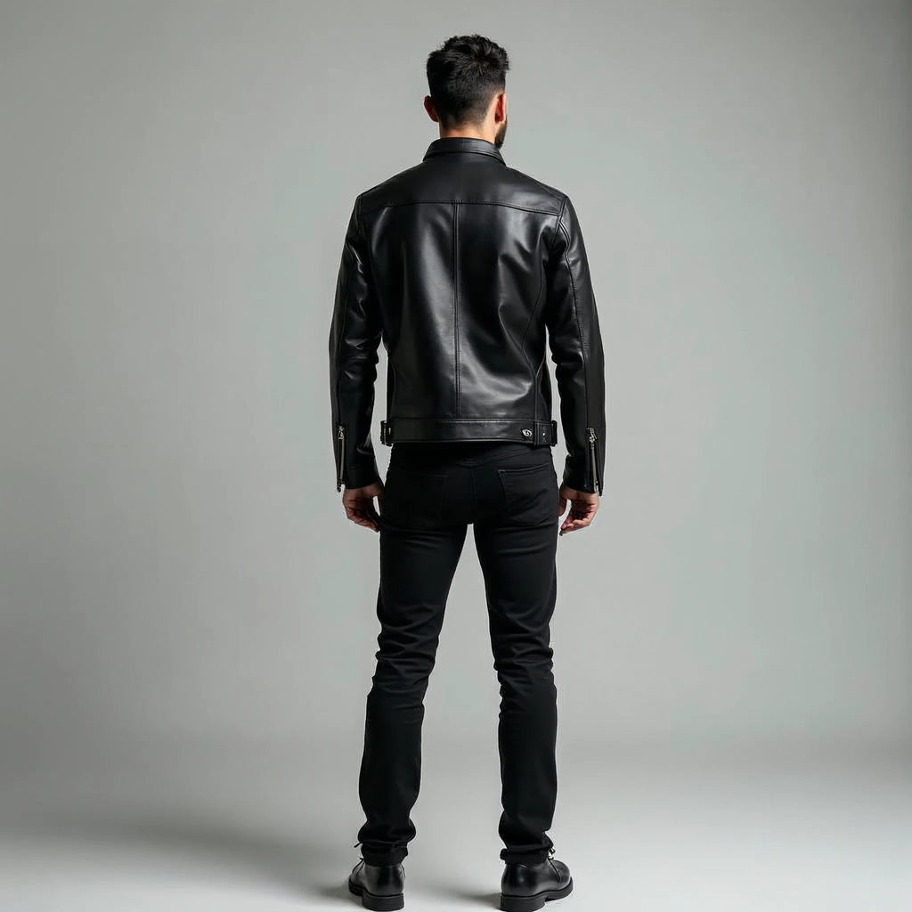 Renwick - Slim-Fit Stand-Collar Biker Jacket
