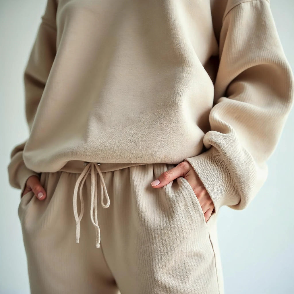 Rivienne - Oversized Roll-Neck and Wide-Leg Knit Set