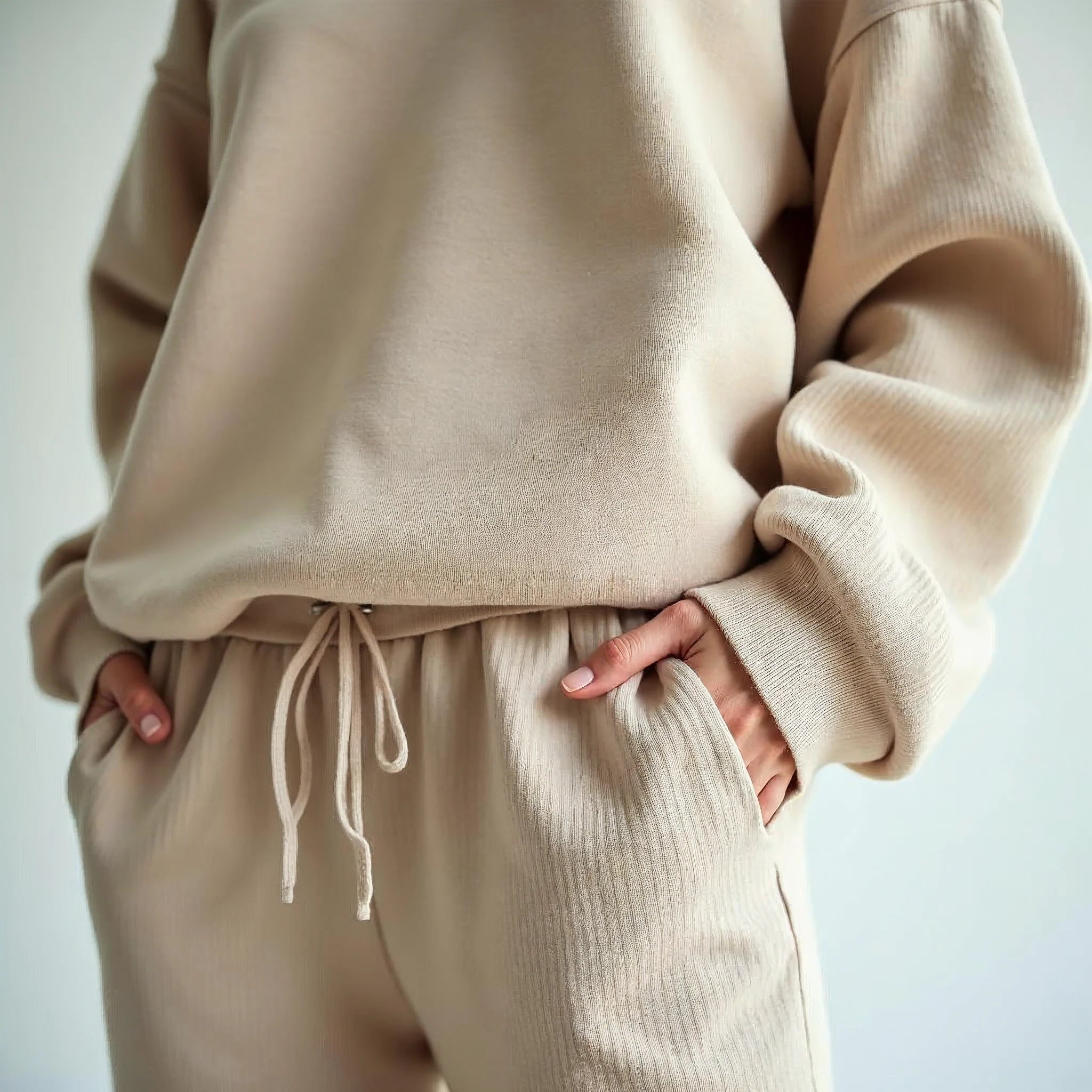 Rivienne - Oversized Roll-Neck and Wide-Leg Knit Set
