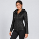 Sienna | Women's Faux Leather Biker Jacket with Removable Hood