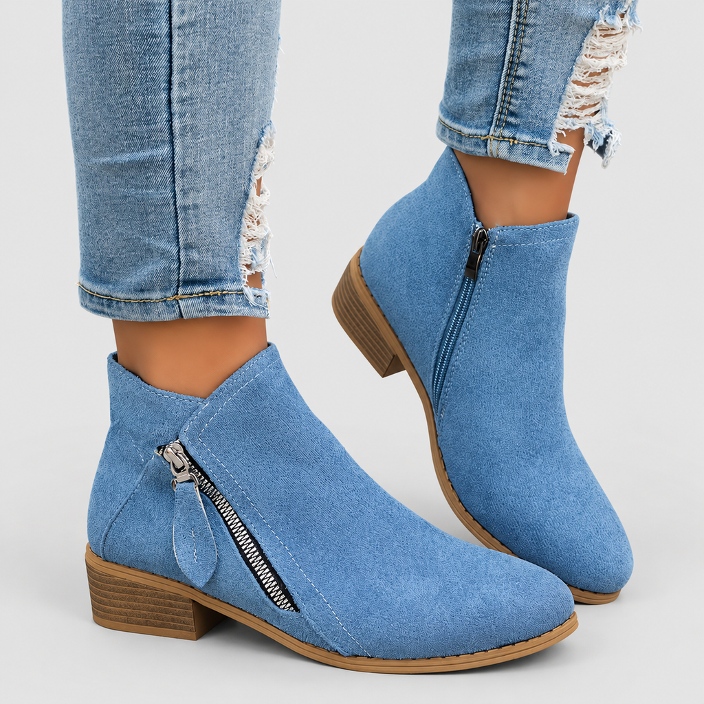 Women's Side-Zip Ankle Boots in Blue — view 1