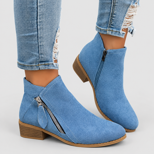 Women's Side-Zip Ankle Boots in Blue — view 1