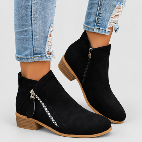 Women's Side-Zip Ankle Boots in Black — view 2