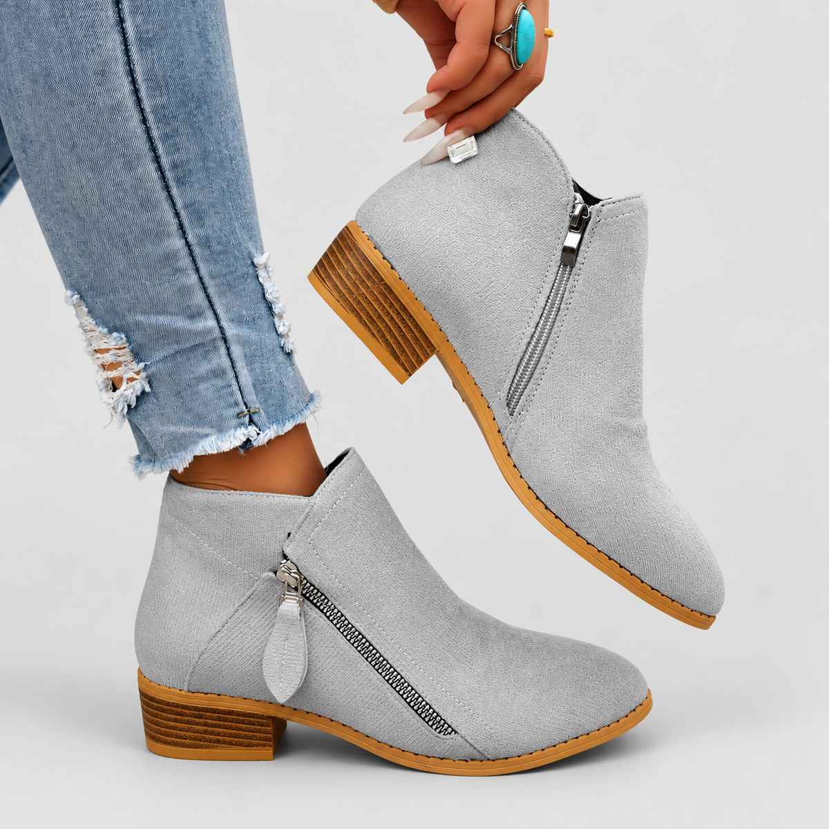 Women's Side-Zip Ankle Boots — view 10