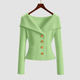 Adeliza | Women's Elegant Ribbed Cardigan with Gold-Tone Buttons