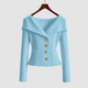 Adeliza | Women's Elegant Ribbed Cardigan with Gold-Tone Buttons